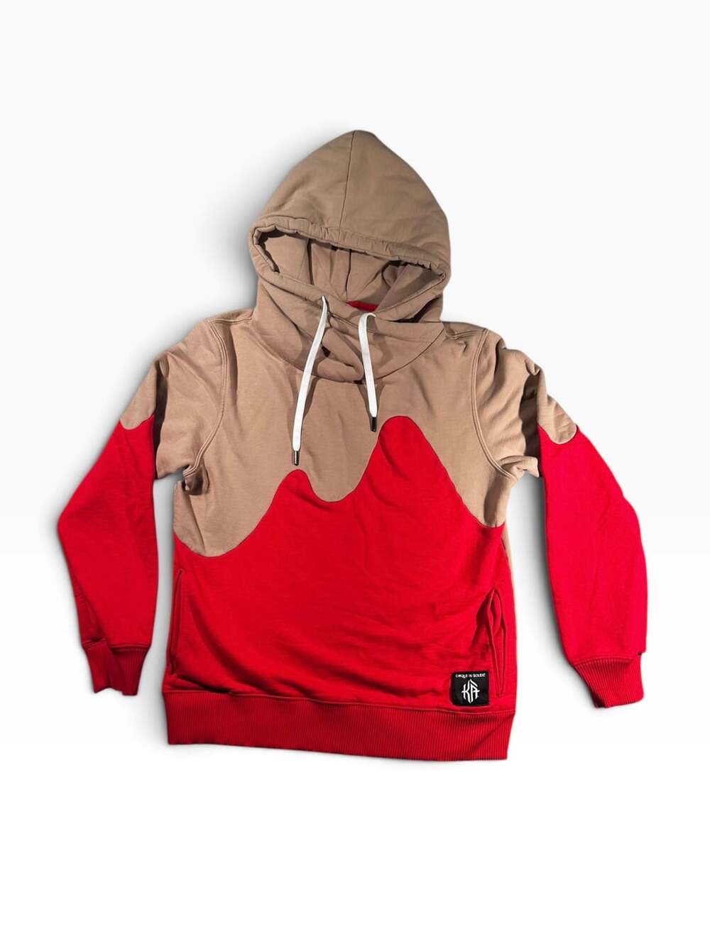 Cirque du Soleil KÀ Sweatshirt Hoodie Cowl Neck Tan Red Wave Adult XL